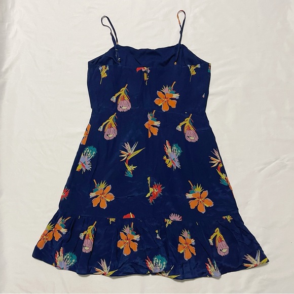 Madewell Silk Ruffle-Wrap Cami Dress in Bird of Paradise - Picture 10 of 16